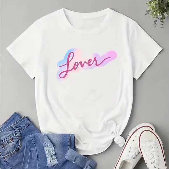 Tops - LOVER Taylor Swift white t-shirt M L XL new with tags NWT swiftie eras
